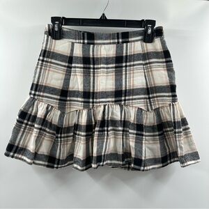 Forever 21 Flared Skirt – Black, Tan, Beige & Grey Pattern, Size Medium